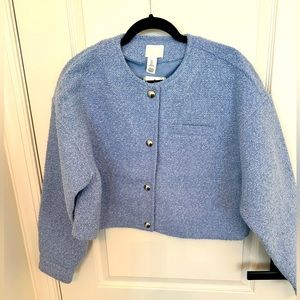 H&M Powder Blue crop jacket NWT